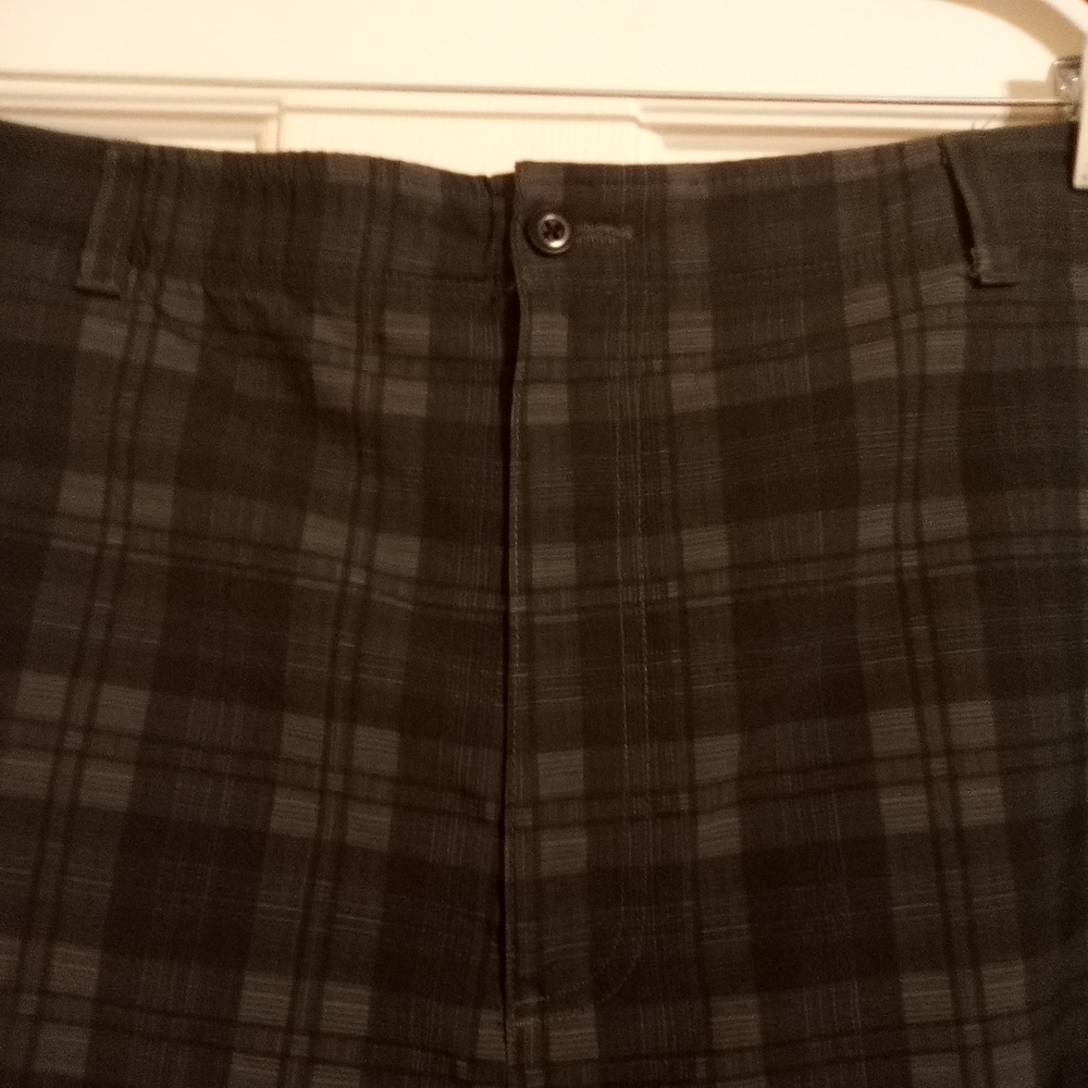 Hogan Gray Plaid Athletic Shorts Tailored Cotton Blend Size 46 - Picture 2 of 3